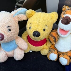 Disney Plush Toy Trio - Yellow, Cream, Orange.  Vintage